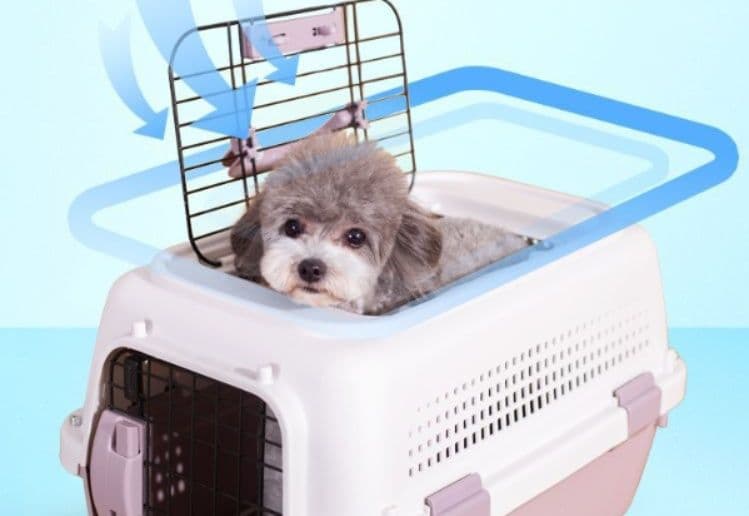 犬キャリーバッグ 上部開閉式通気孔付き頑丈ハードキャリーバッグ