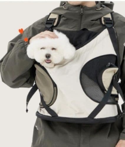 犬キャリーバッグ 前向き抱っこ対応メッシュ窓付きリュック型犬用キャリー