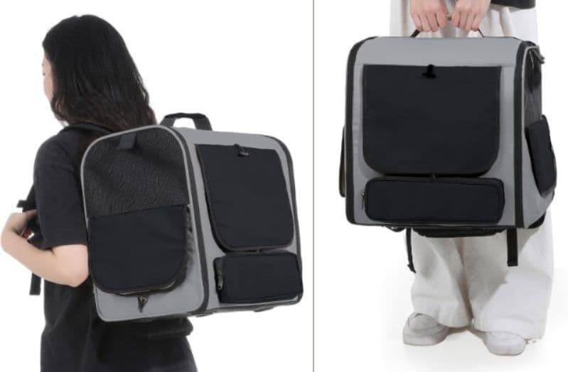 犬キャリーバッグ 通気性抜群メッシュ窓付き多機能ペット用リュック