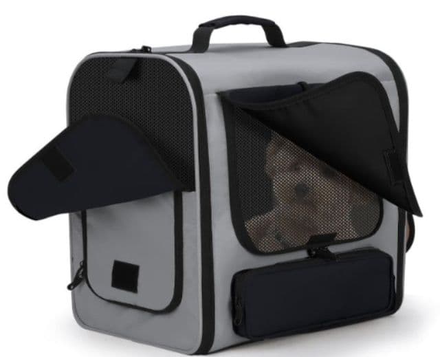 犬キャリーバッグ 通気性抜群メッシュ窓付き多機能ペット用リュック