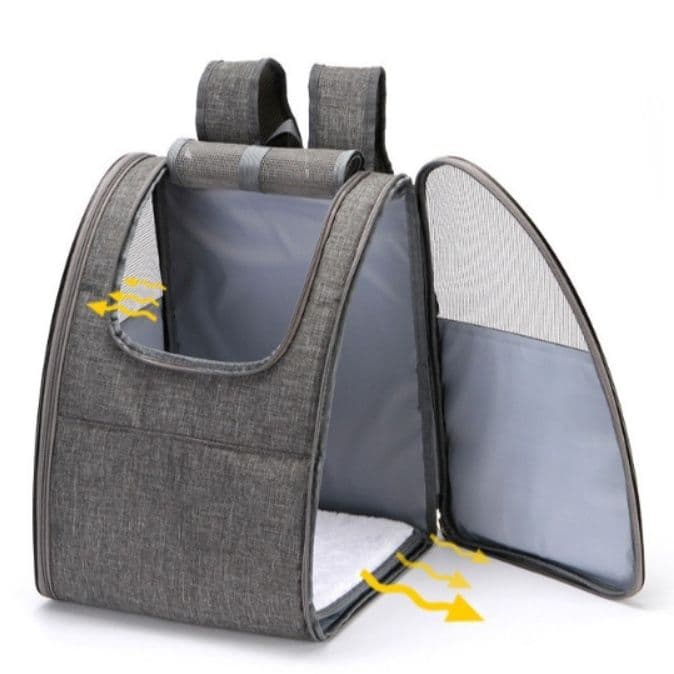 犬キャリーバッグ 通気性抜群メッシュ窓付き小型犬用ペットバッグ