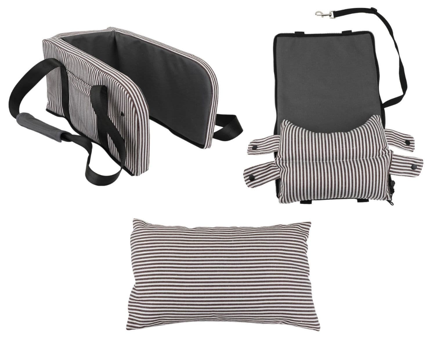 犬キャリーバッグ ストライプ柄おしゃれ肩掛け小型犬用キャリーバッグ