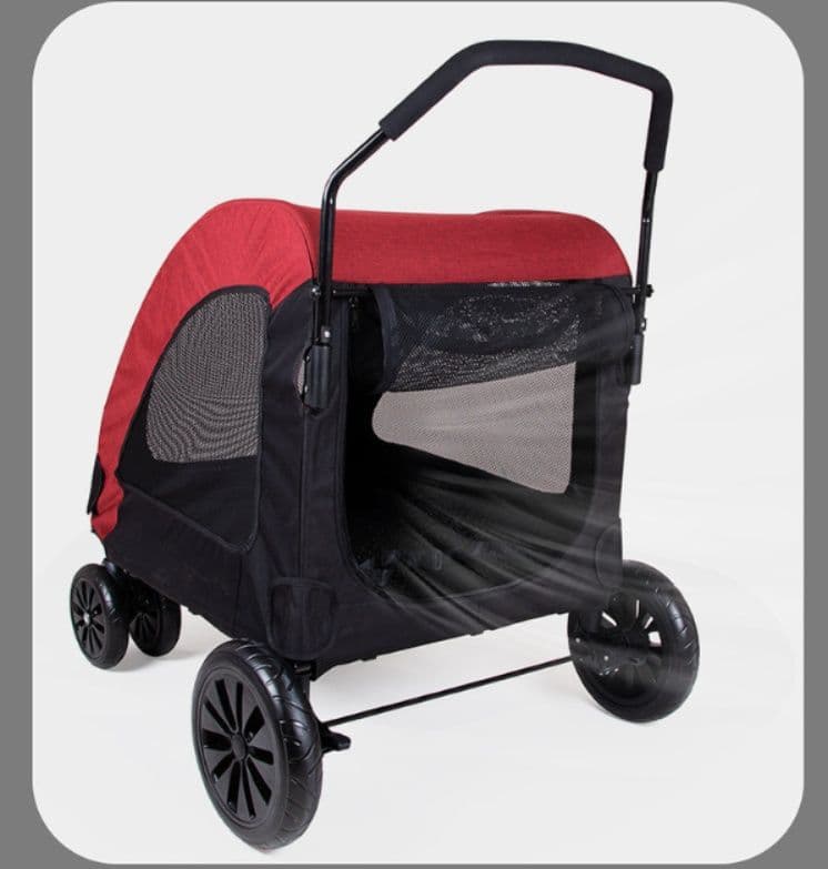 犬キャリーバッグ 四輪大型メッシュ窓付き犬用カート
