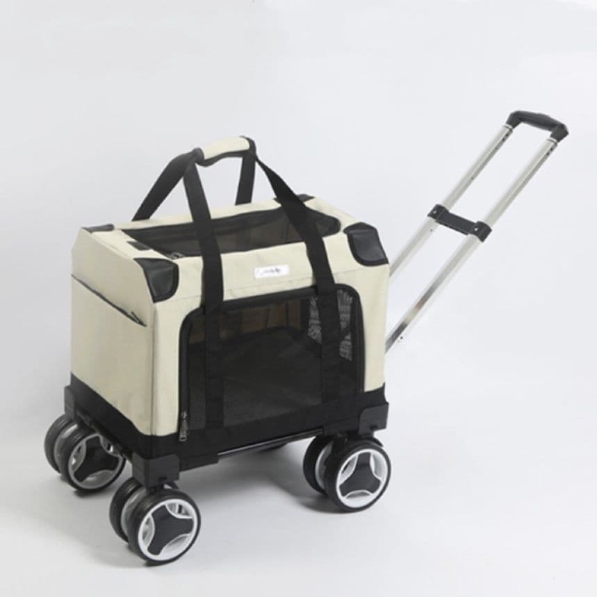 犬キャリーバッグ 四輪キャスター付きメッシュ窓折り畳み式犬用キャリー