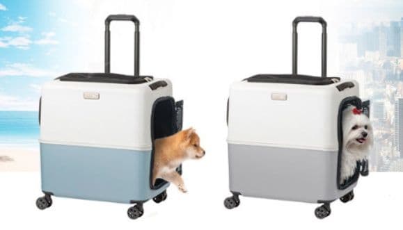 犬キャリーバッグ 四輪キャスター付き旅行用ハードキャリーバッグ