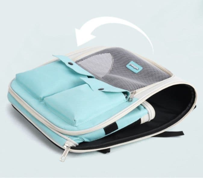 犬キャリーバッグ 通気性抜群メッシュ窓付き犬用背負い型キャリーバッグ