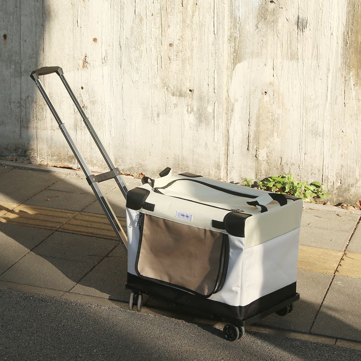 犬キャリーバッグ 折りたたみ式キャスター付き通気性抜群ペット移動用バッグ