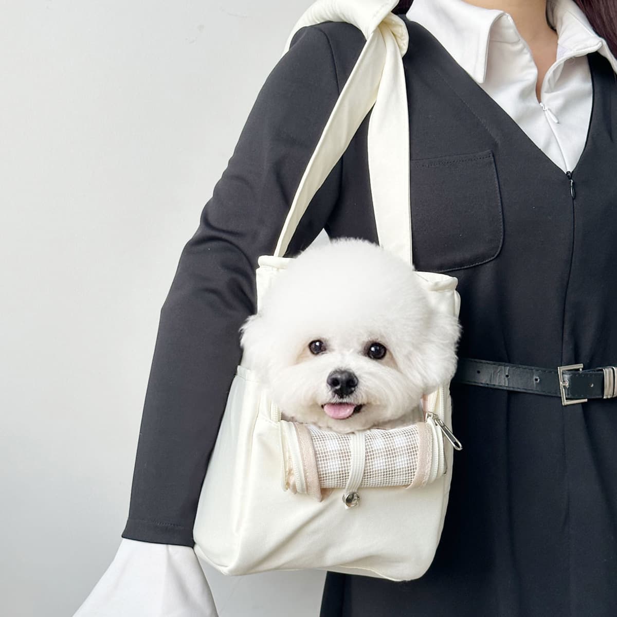 犬キャリーバッグ 多機能ポケット付き小型犬用トートキャリーバッグ