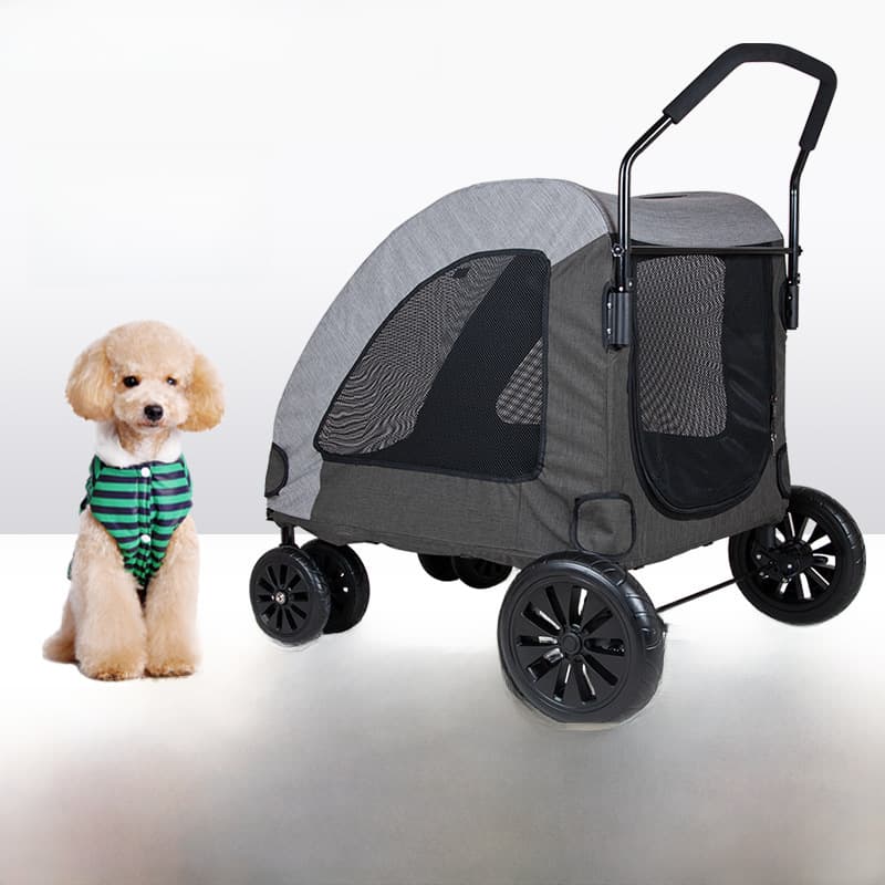 犬キャリーバッグ 四輪大型メッシュ窓付き犬用カート