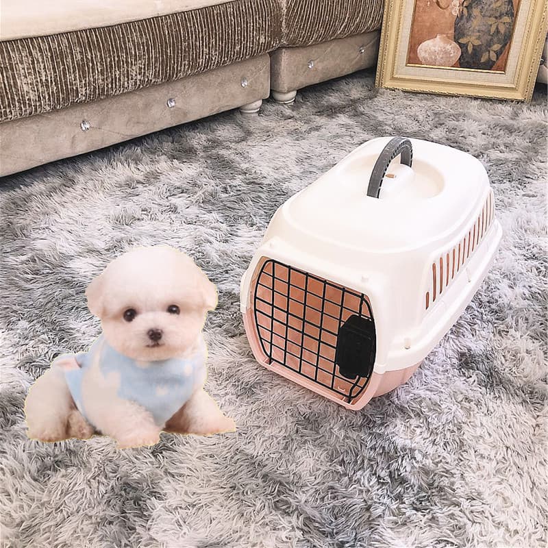 犬キャリーバッグ 通気性抜群ワイヤー扉付きハードキャリーケース