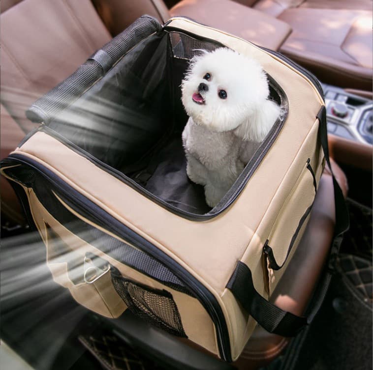 犬キャリーバッグ 通気性抜群メッシュ窓付き小型犬用ソフトキャリーバッグ