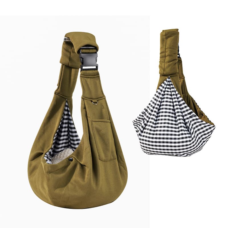 犬キャリーバッグ 肩掛け楽々リバーシブル犬用スリングバッグ