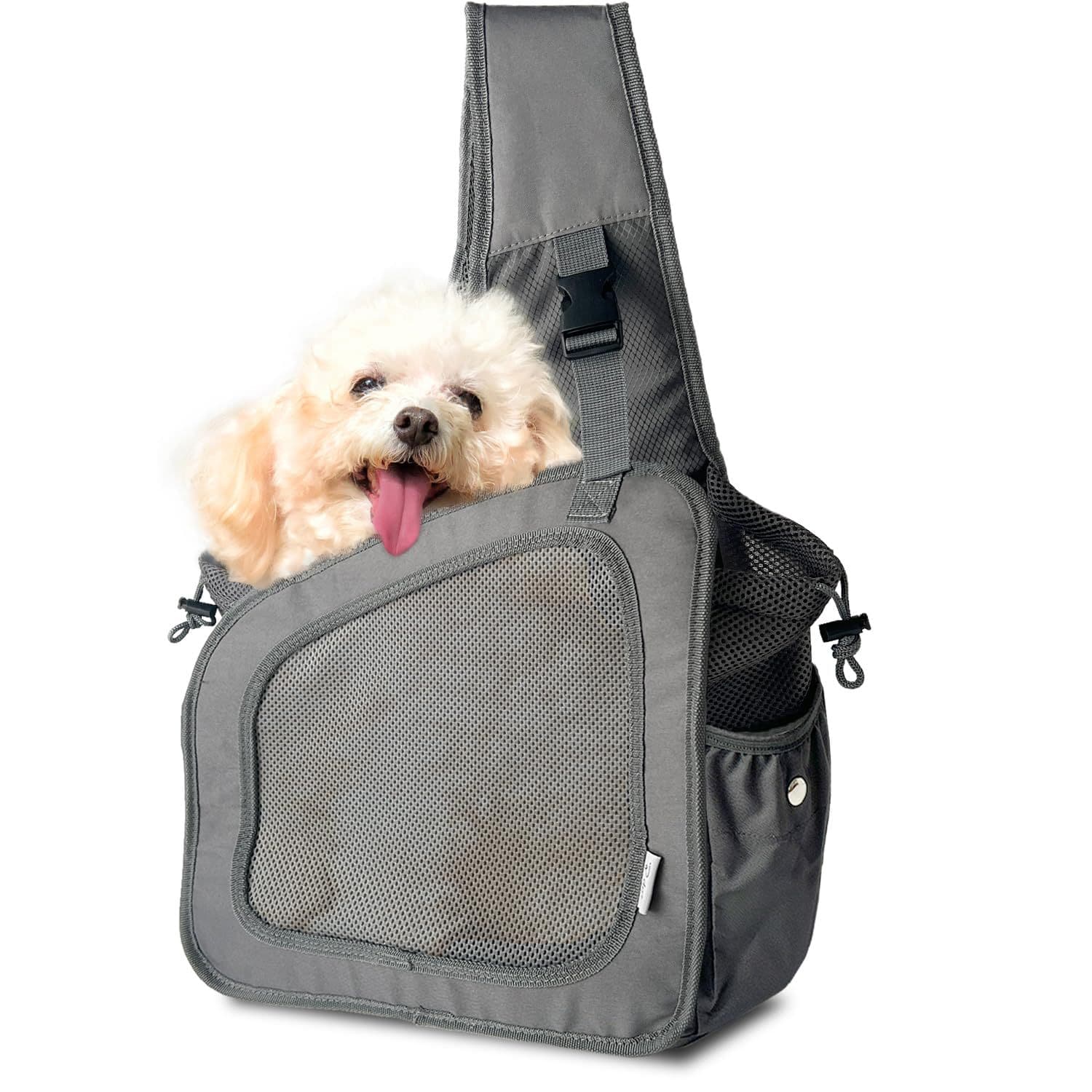 犬キャリーバッグ 小型犬用斜め掛けメッシュ通気性抜群ショルダーバッグ